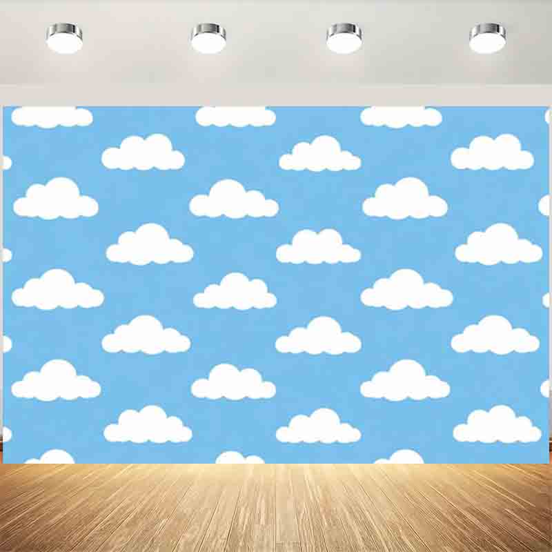 Photography Lighting Background - Cartoon Simple Blue Sky White Cloud