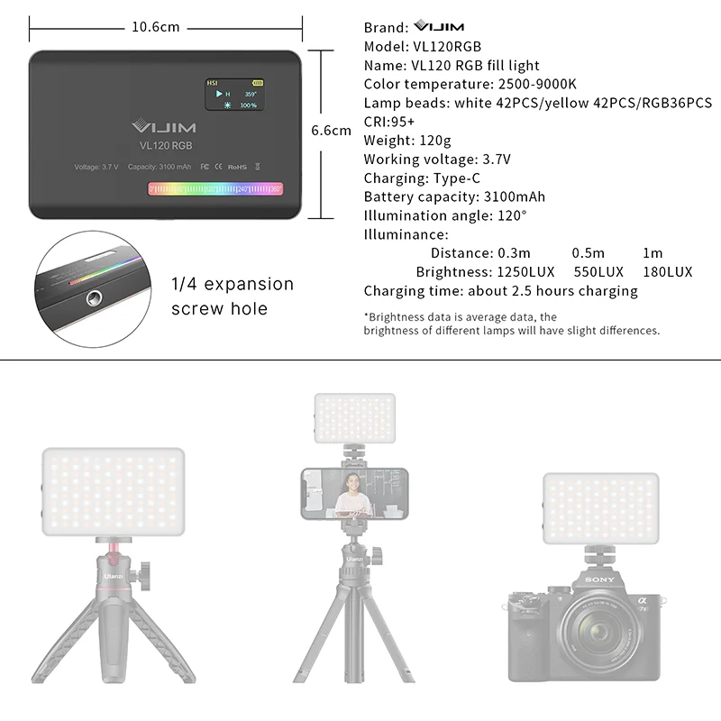 2026 New120 RGB Pocket Fill Li - Photography Of Lighting recension och pris