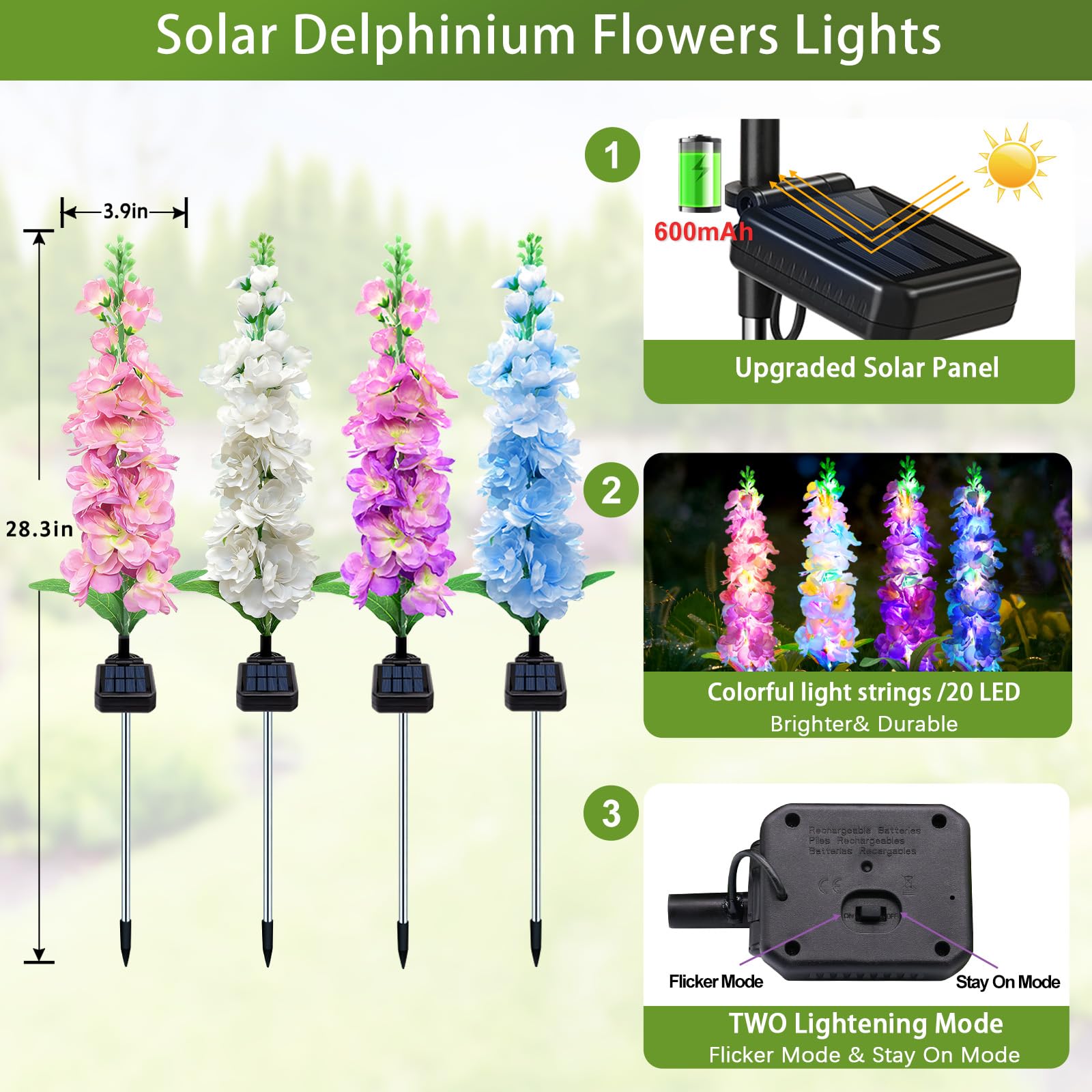 Solar Garden Lights, Solar Del - Flower Photography Led Lighting Pack recension och pris