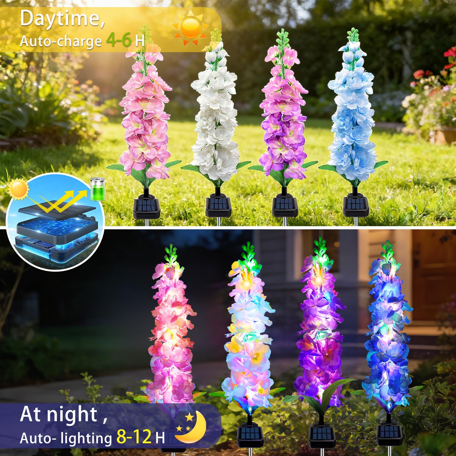 Solar Garden Lights, Solar Del - Flower Photography Led Lighting Pack recension och pris