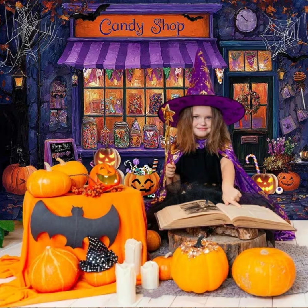 Purple Halloween Shop Theme Pa - Photography Lighting Background recension och pris