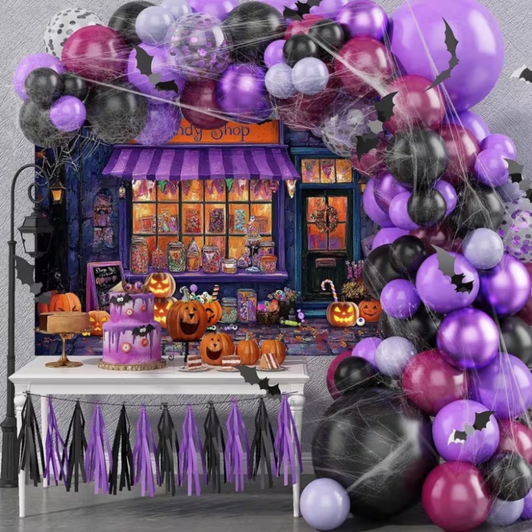 Purple Halloween Shop Theme Pa - Photography Lighting Background recension och pris