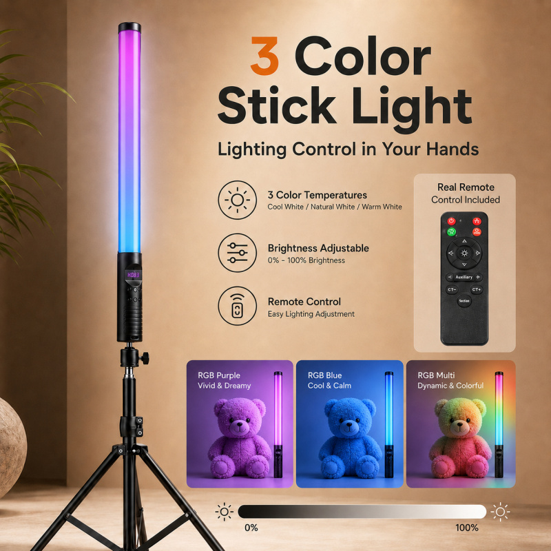 RGB Handheld Video Light Wand, - Photography Lighting For Indoor recension och pris