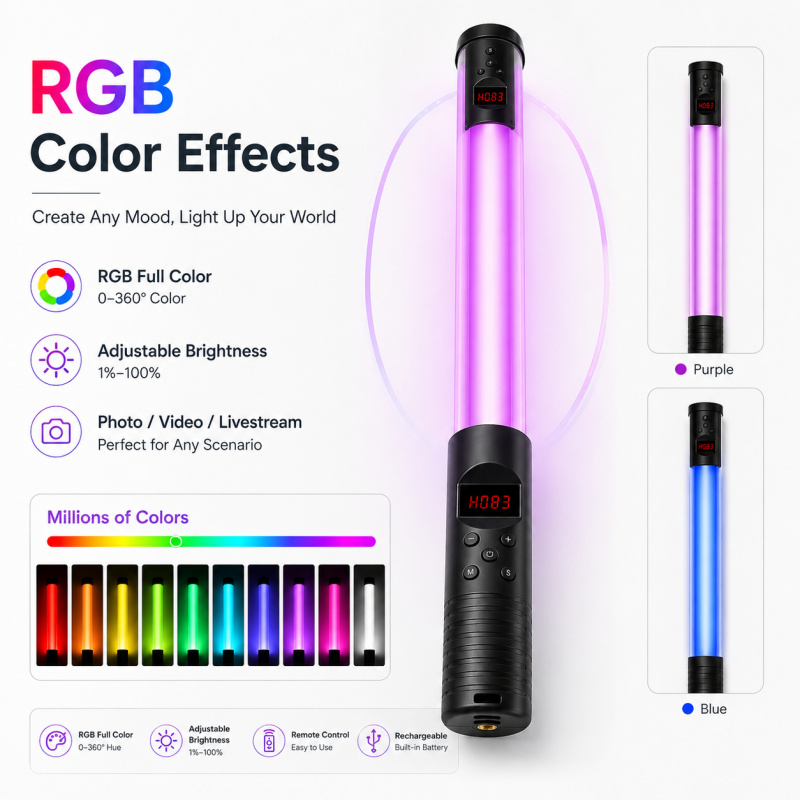 RGB Handheld Video Light Wand, - Photography Lighting For Indoor recension och pris