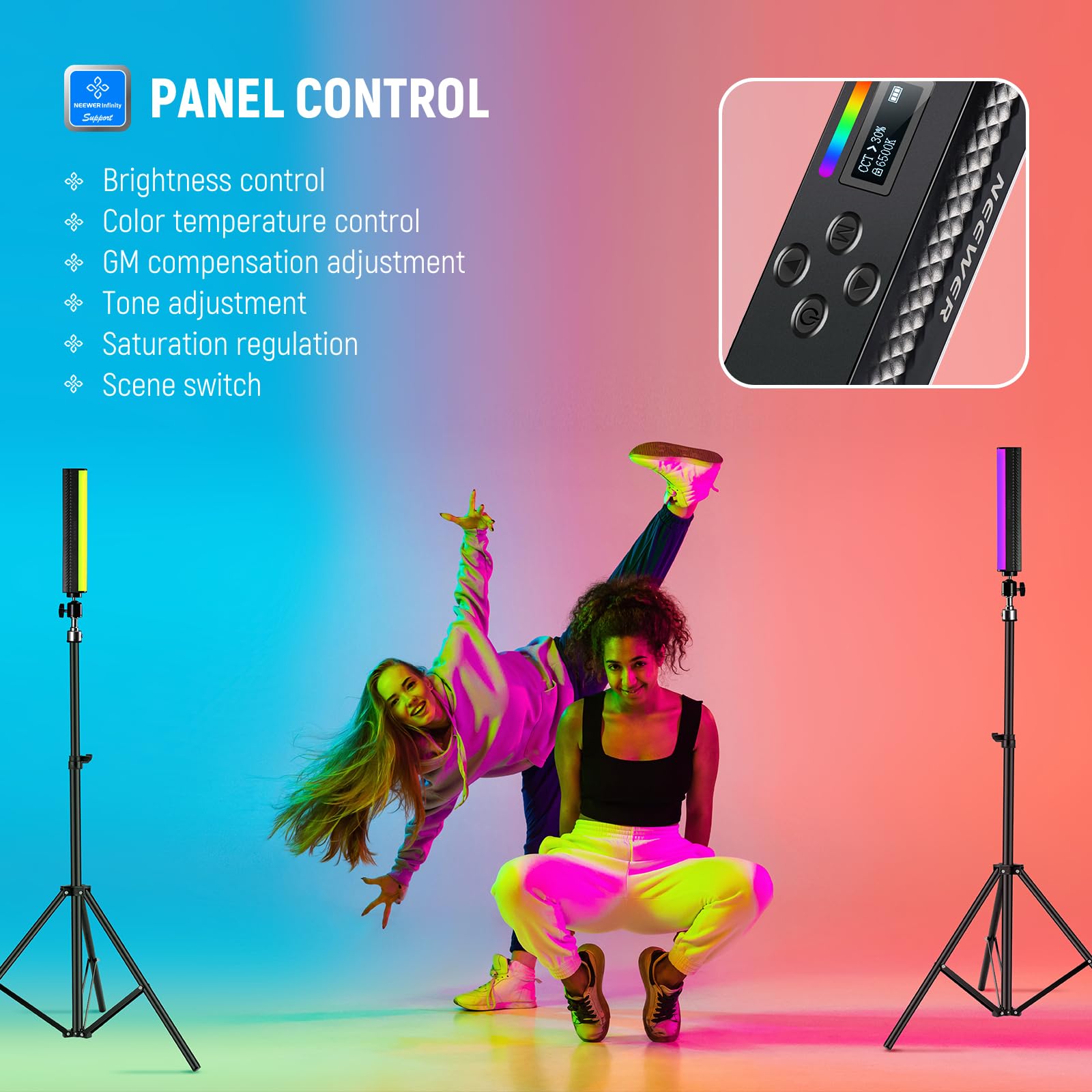 NEEWER RGB Light Wand with APP - Photography Lighting Youtube recension och pris