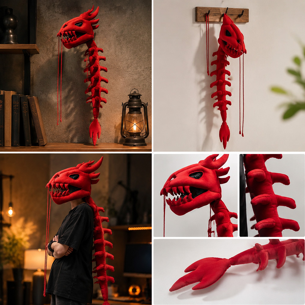 Dragon Skull Spine Plush Hood  - Photography Of Lighting recension och pris