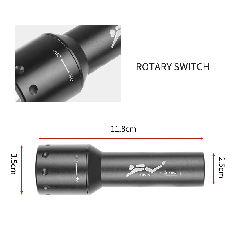 New T6 LED Diving Torch Long-R - Photography Of Lighting recension och pris